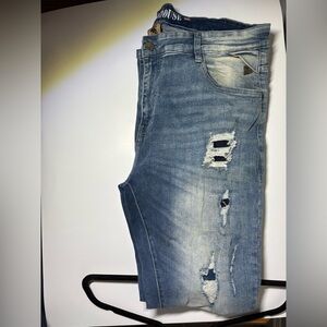 Grind House Blue Distressed Slim Jeans Size 40